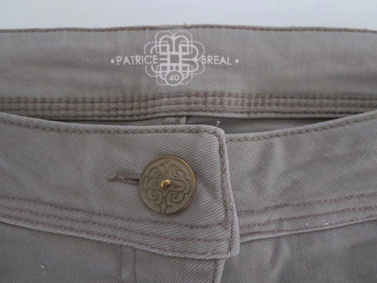 Pantalon droit gris stretch Patrice Bréal T40 – Confortable – photo 3